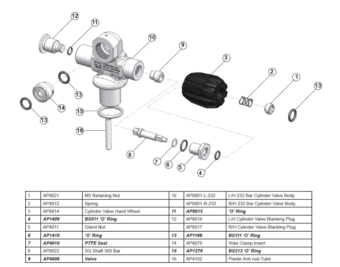 scuba tank stem apeks