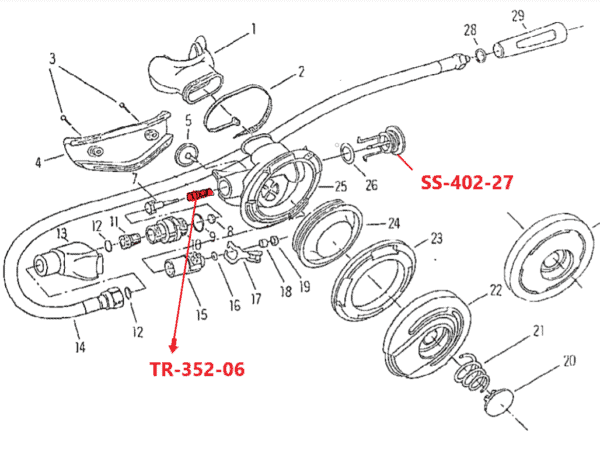 Spare Part for TUSA-Demand spring as part no TR-352-06 TUSA 2ND STAGE
